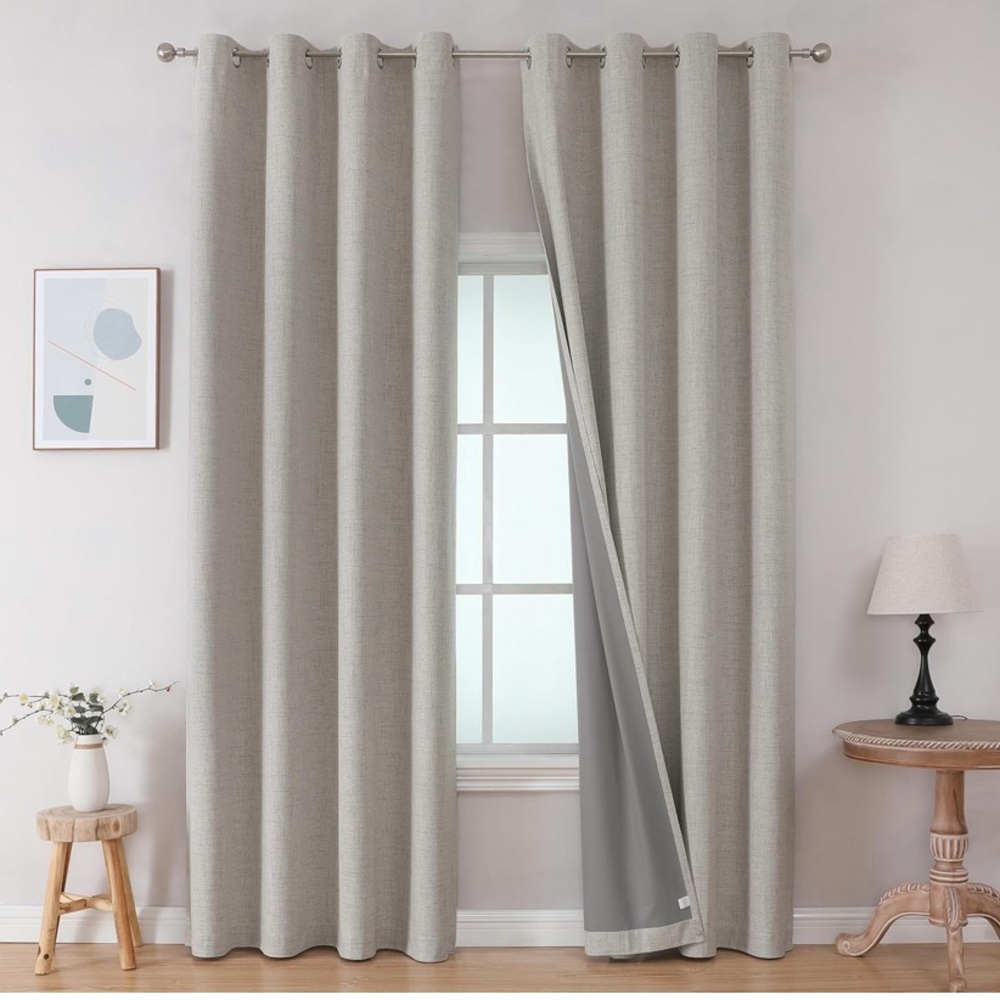 Elegant Gray Blackout Curtains (Set of 2)